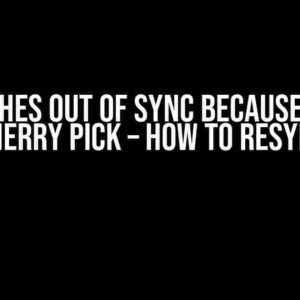 Branches Out of Sync Because of Git Cherry Pick – How to Resync